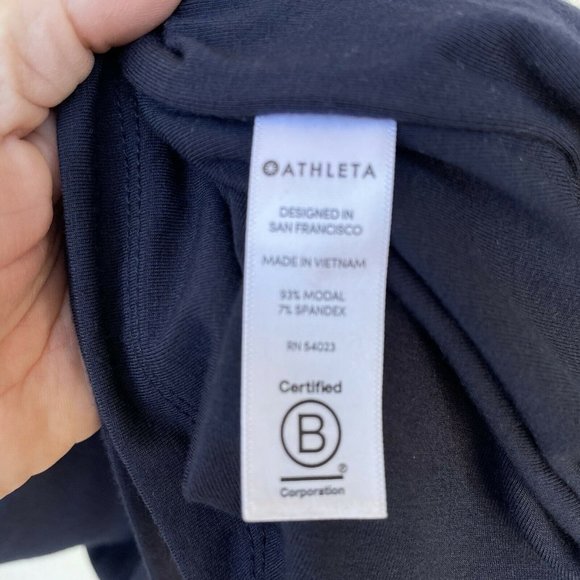 Athleta Dress Long Navy Blue Side Slit Tank Maxi Modal Spandex Women Small - Picture 6 of 8